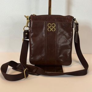 Coach brown leather crossbody